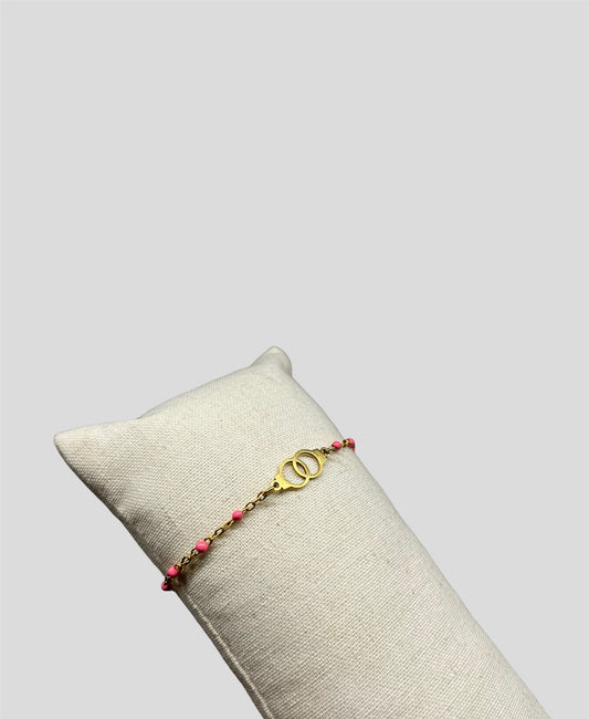 Bracelet menottes doré rose